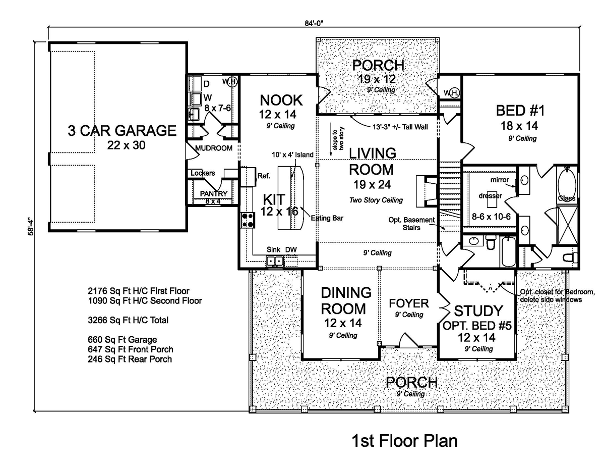 House Plan 82811 Level One