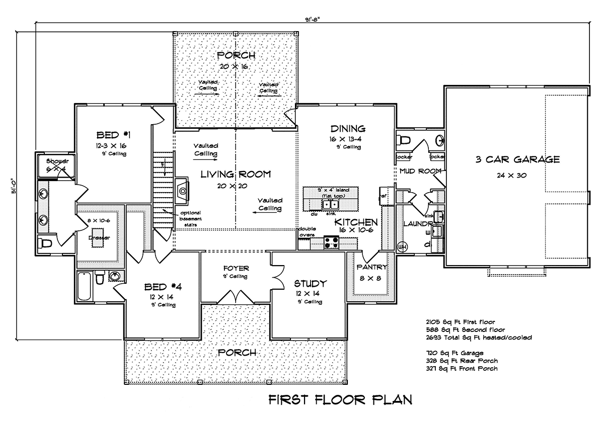 House Plan 82819 Level One