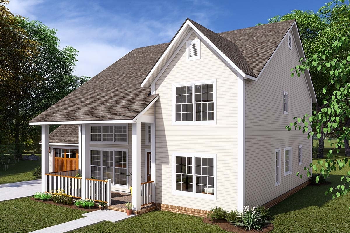 Cottage, Traditional Plan with 1888 Sq. Ft., 4 Bedrooms, 3 Bathrooms, 2 Car Garage Picture 2