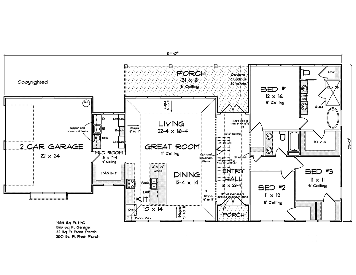 House Plan 82851 Level One