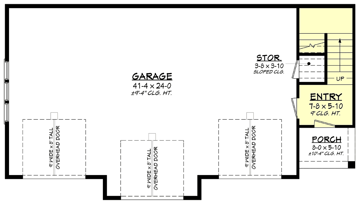 Garage-Living Plan 82905 Level One