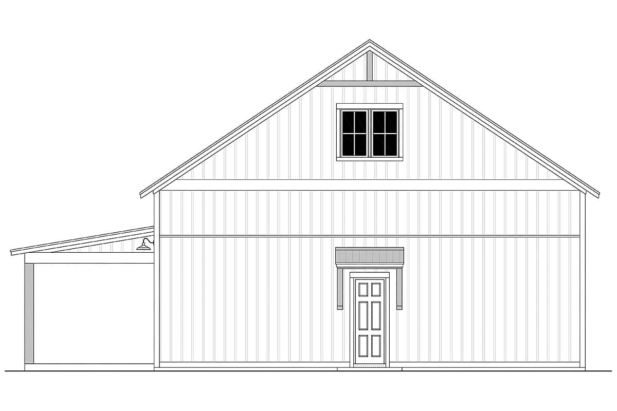 Barndominium, Country, Farmhouse, Traditional Plan with 2000 Sq. Ft., 3 Bedrooms, 3 Bathrooms, 2 Car Garage Picture 2