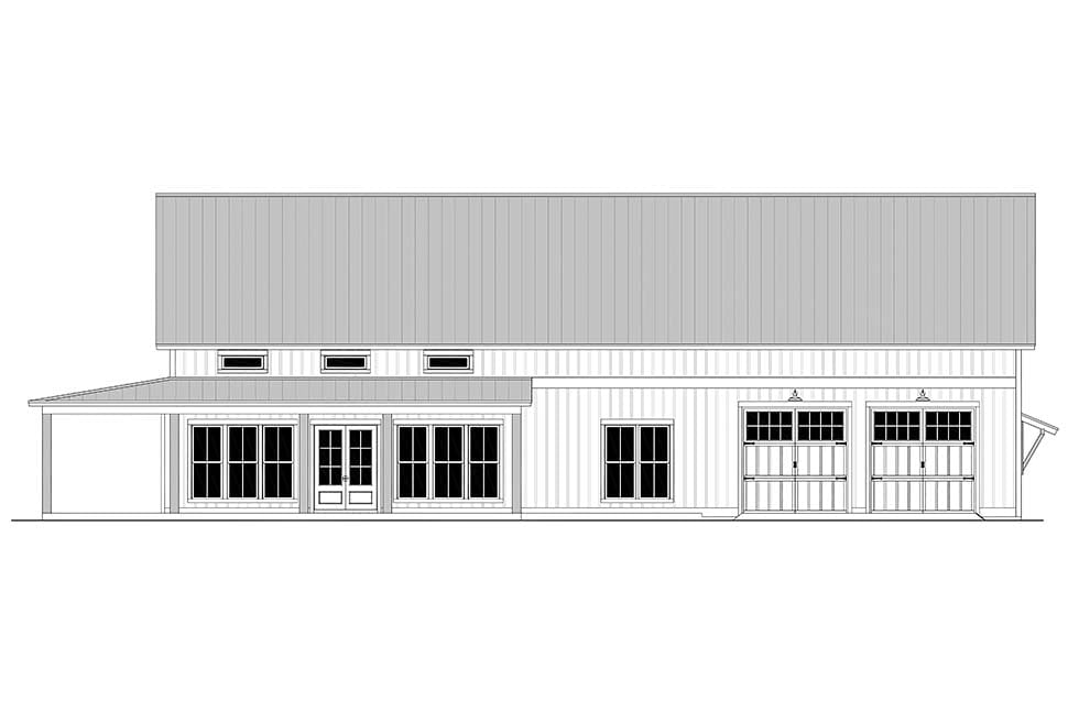 Barndominium, Country, Farmhouse, Traditional Plan with 2000 Sq. Ft., 3 Bedrooms, 3 Bathrooms, 2 Car Garage Picture 4