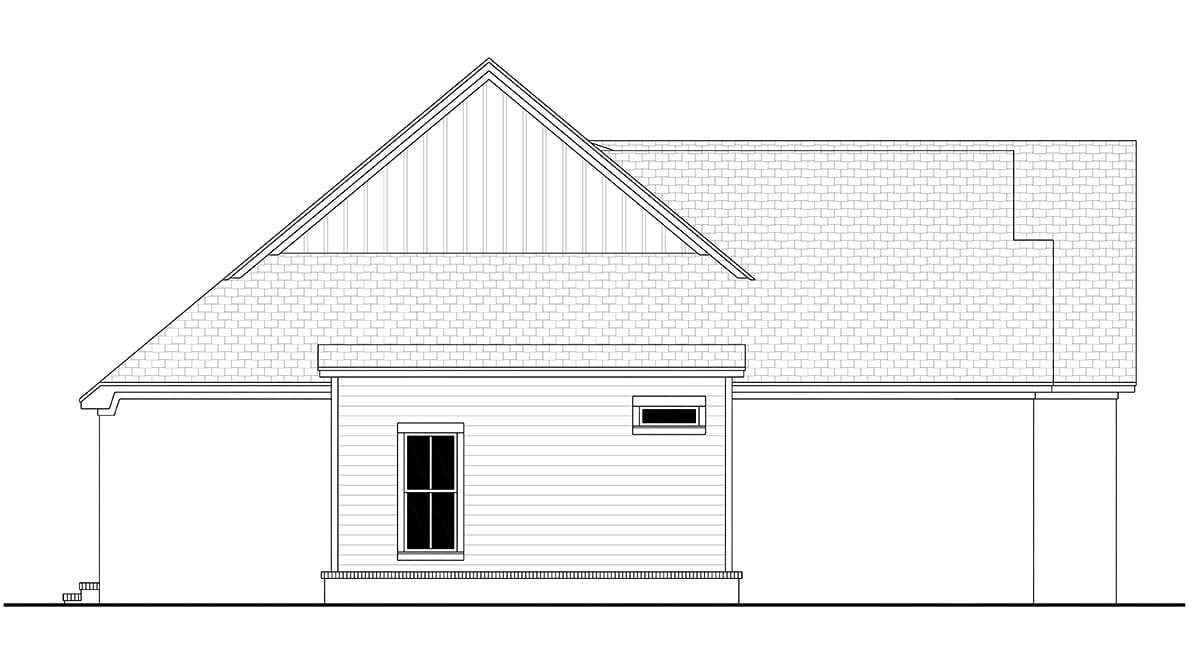 Country, Farmhouse, Traditional Plan with 1800 Sq. Ft., 4 Bedrooms, 2 Bathrooms, 2 Car Garage Picture 3