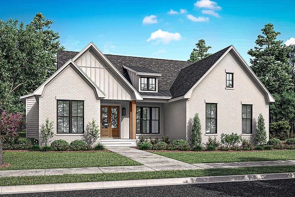 Country, Farmhouse, Traditional Plan with 1800 Sq. Ft., 4 Bedrooms, 2 Bathrooms, 2 Car Garage Picture 5