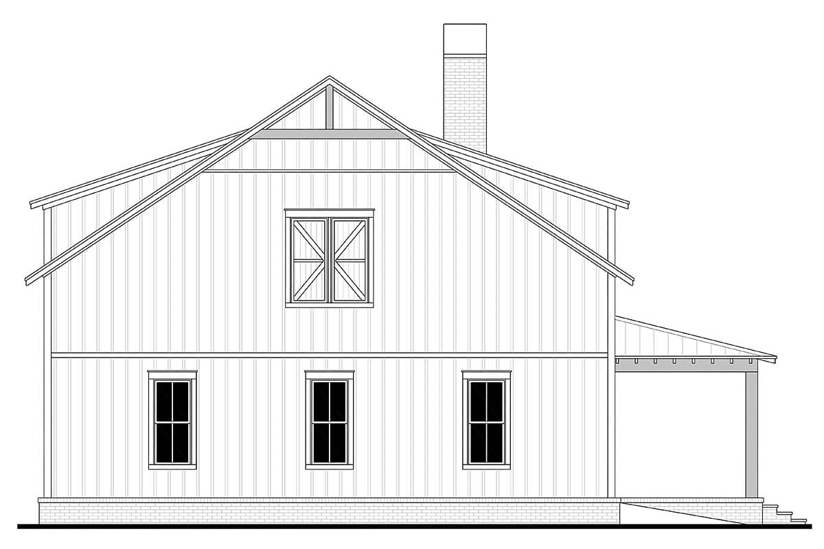 Barndominium, Farmhouse, Southern, Traditional Plan with 2782 Sq. Ft., 4 Bedrooms, 3 Bathrooms, 4 Car Garage Picture 3