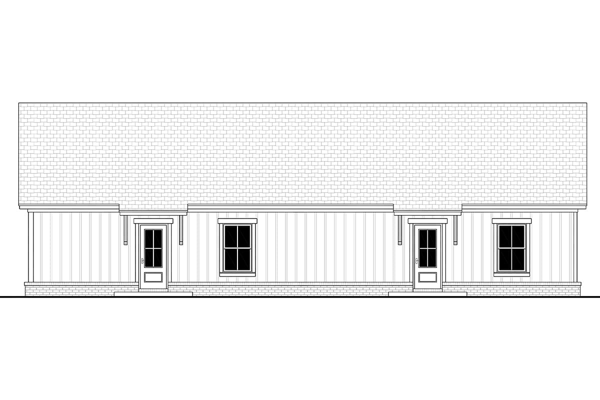 Multi-Family Plan 82955 Rear Elevation