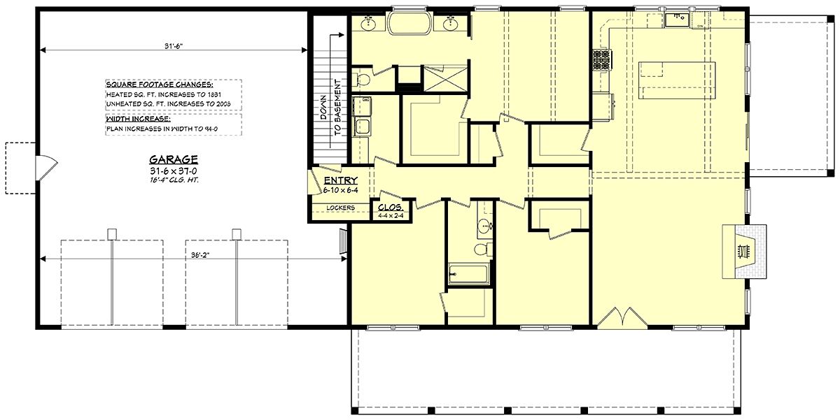 House Plan 82959 Alternate Level One