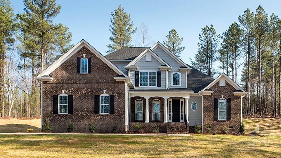 European, Traditional Plan with 2481 Sq. Ft., 4 Bedrooms, 3 Bathrooms, 2 Car Garage Elevation