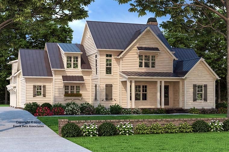 Country, Farmhouse, Traditional Plan with 3136 Sq. Ft., 5 Bedrooms, 5 Bathrooms, 3 Car Garage Elevation