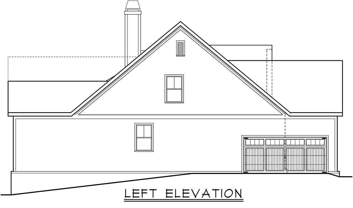 Cottage, Country, Farmhouse, Traditional Plan with 2030 Sq. Ft., 4 Bedrooms, 4 Bathrooms, 2 Car Garage Picture 3
