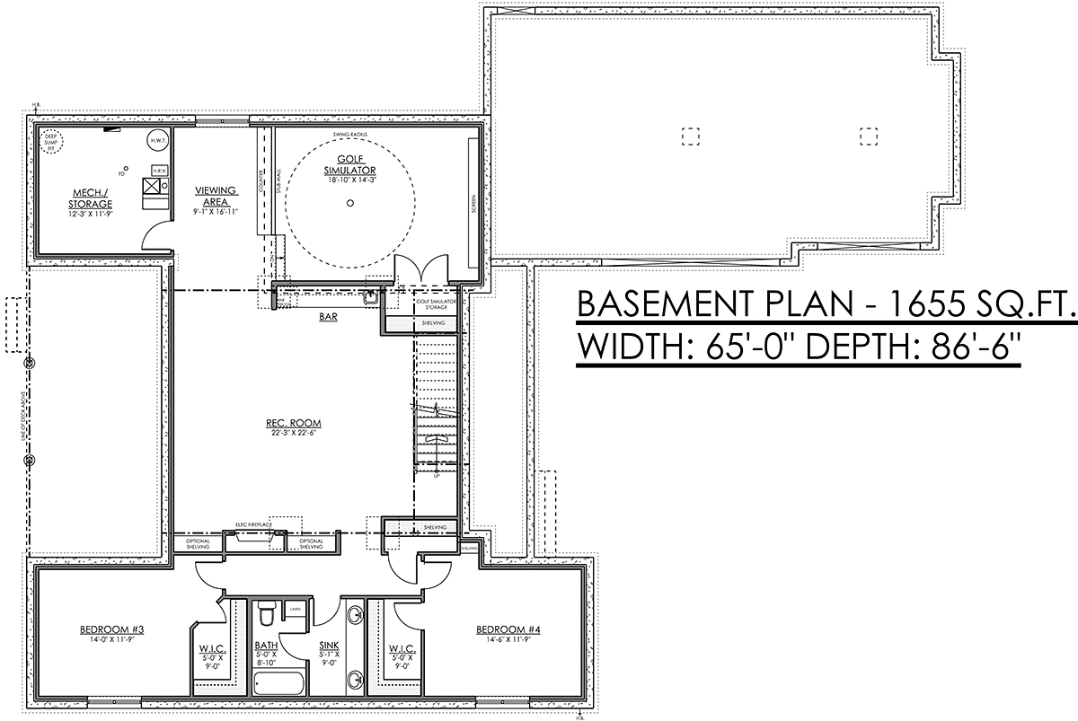 House Plan 83301 Lower Level