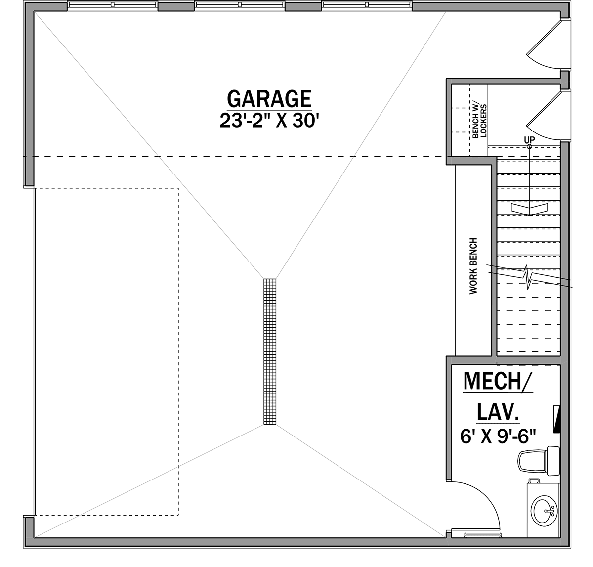 Garage-Living Plan 83333 Level One