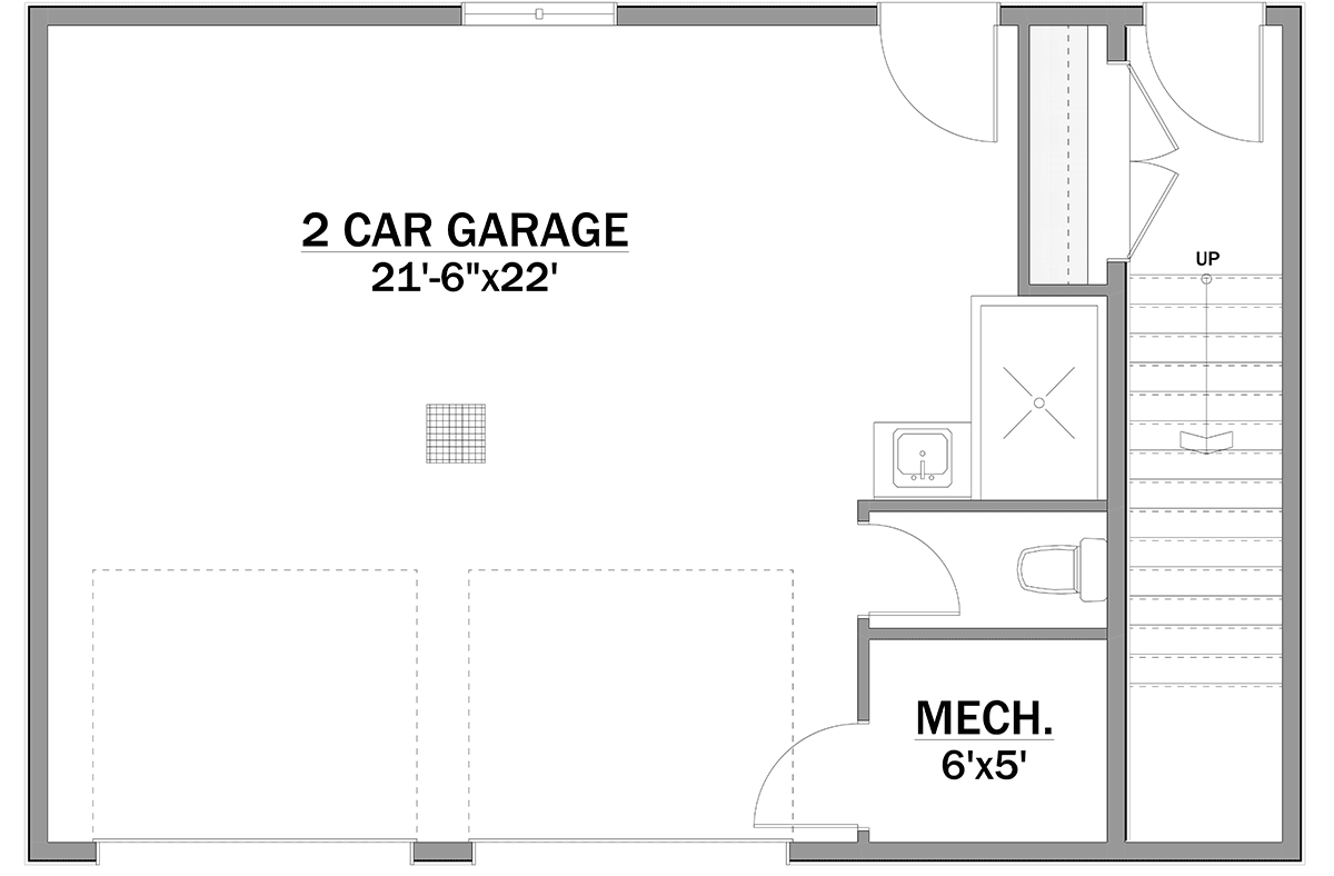 Garage-Living Plan 83334 Level One