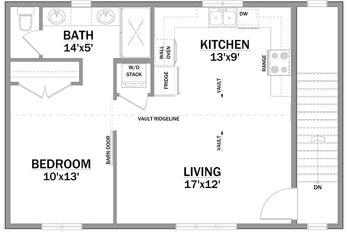 Garage-Living Plan 83334 Level Two