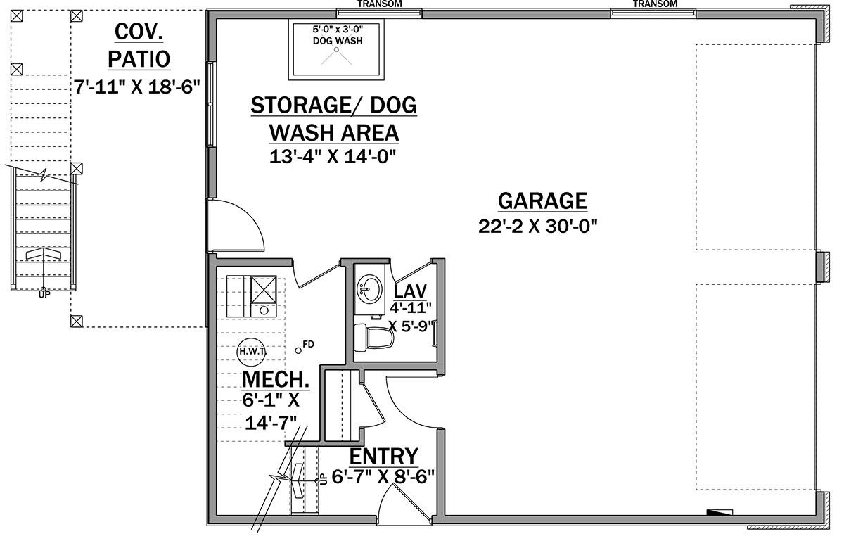 Garage-Living Plan 83336 Level One
