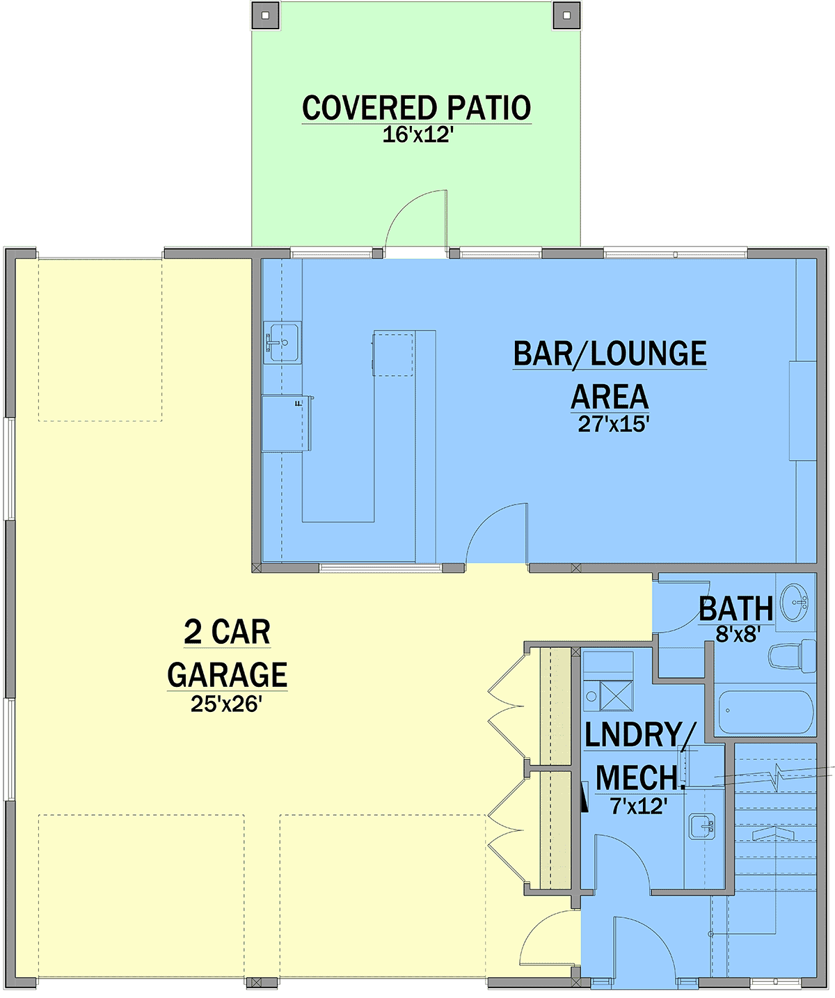 Garage-Living Plan 83337 Level One