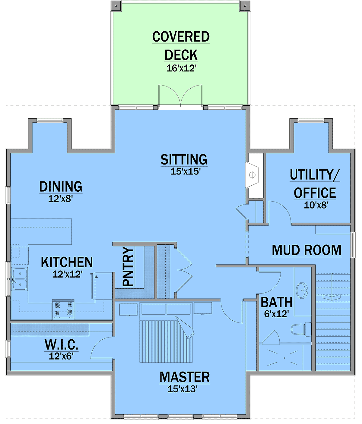 Garage-Living Plan 83337 Level Two