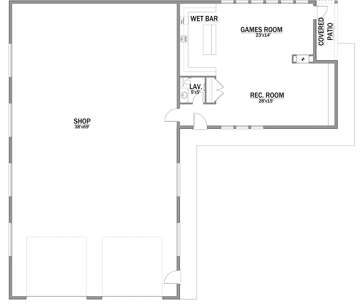 Garage-Living Plan 83339 Level One