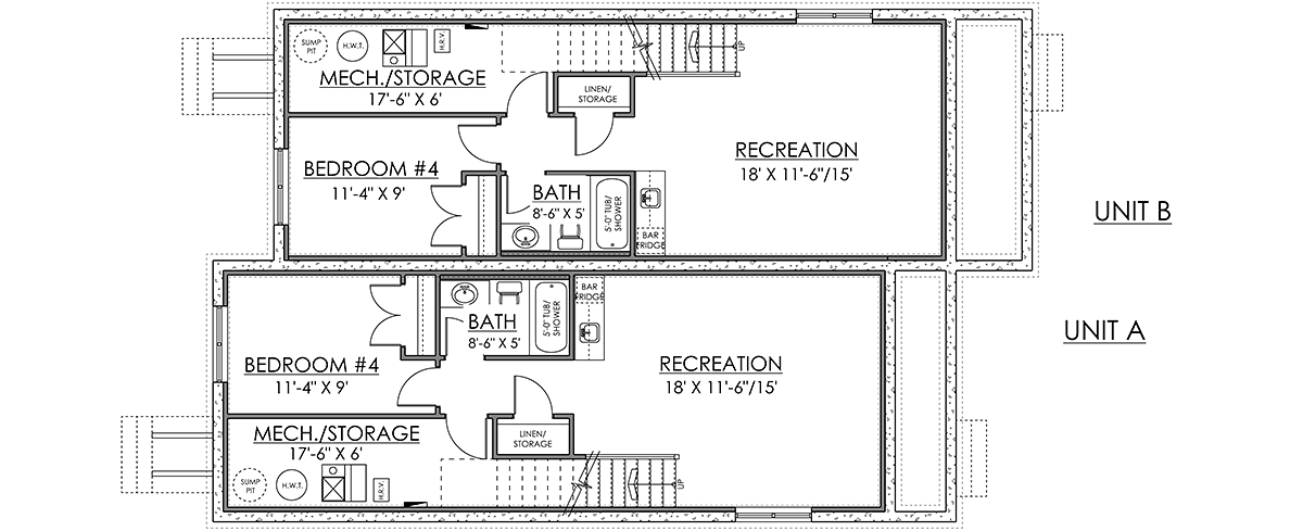 Multi-Family Plan 83380 Lower Level