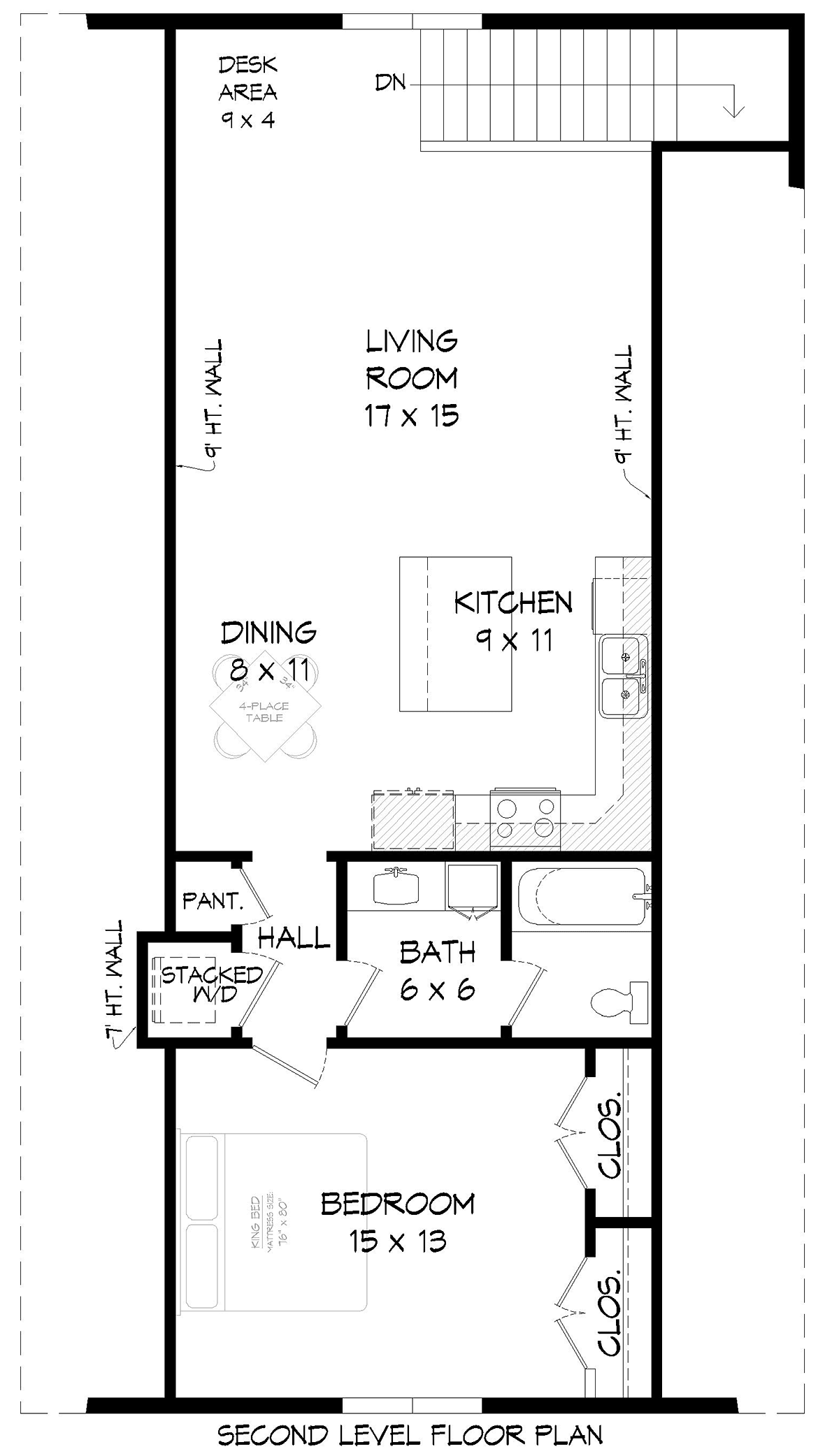 Garage-Living Plan 83408 Level Two
