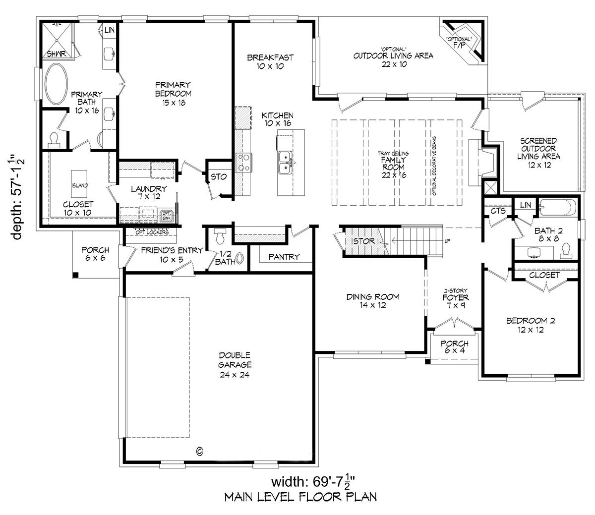 House Plan 83412 Level One