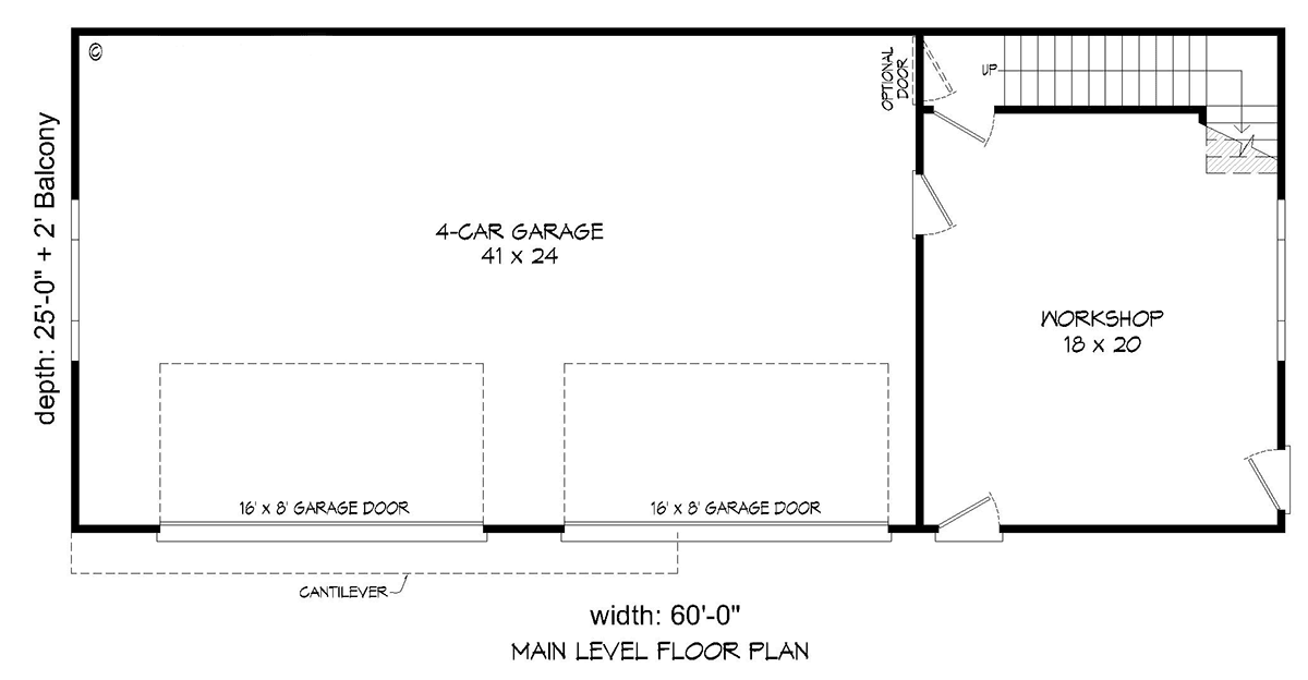 Garage-Living Plan 83423 Level One