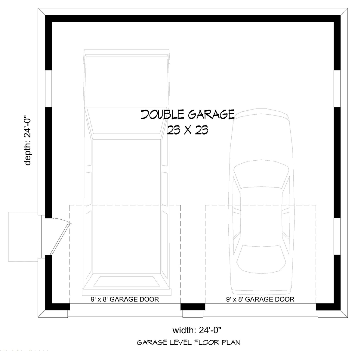 Garage Plan 83446 - 2 Car Garage Level One