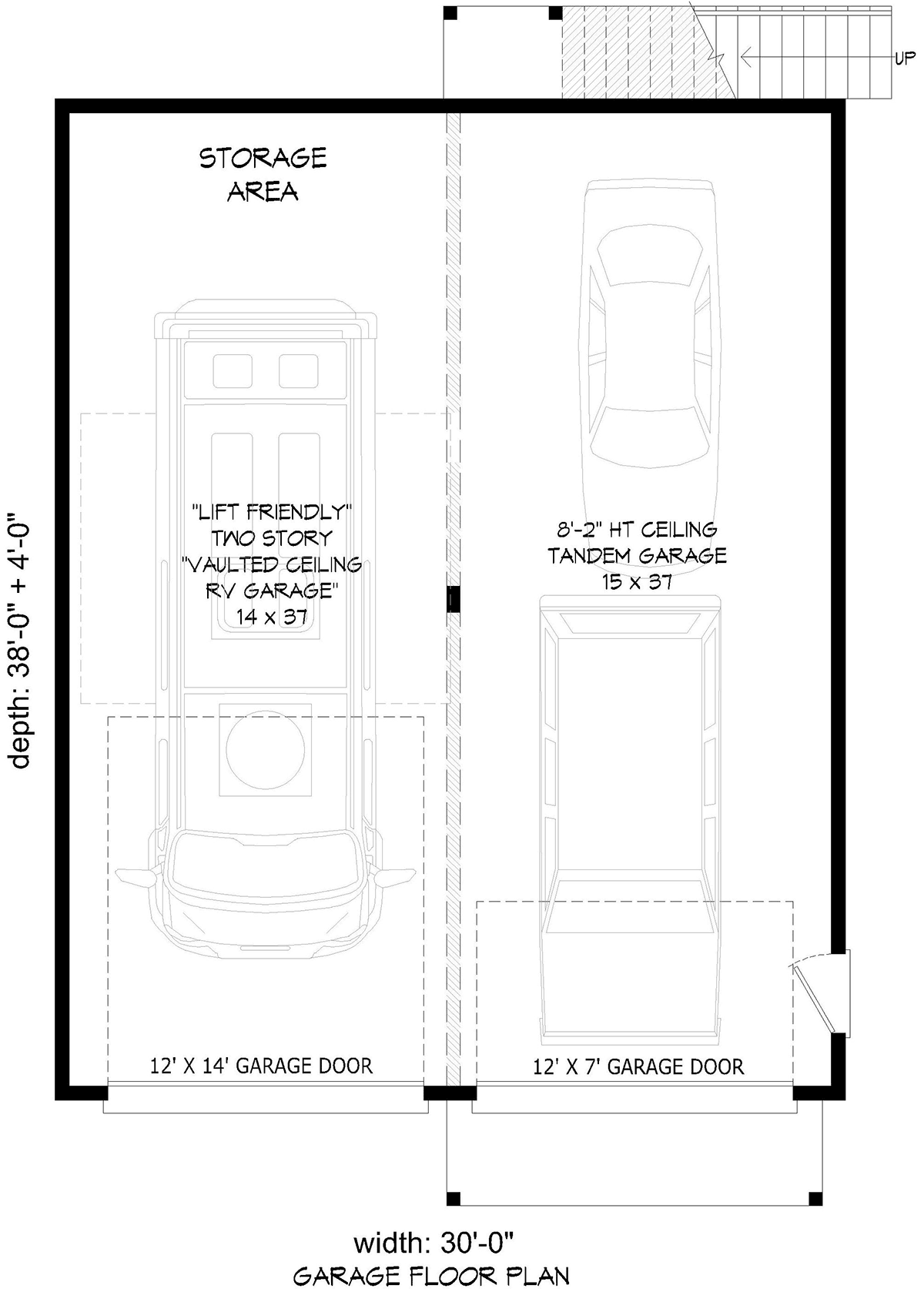 Garage-Living Plan 83493 Level One
