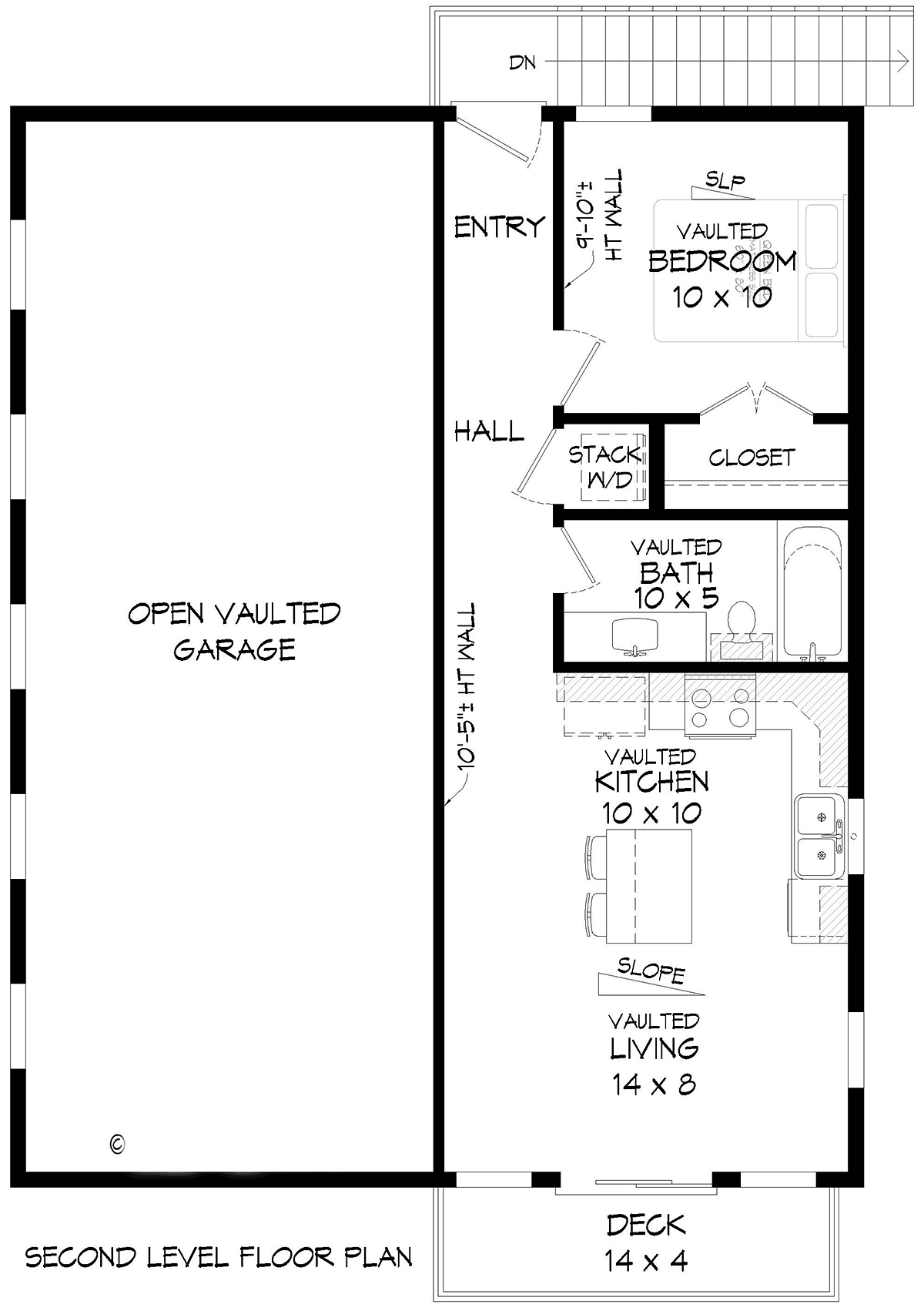 Garage-Living Plan 83493 Level Two