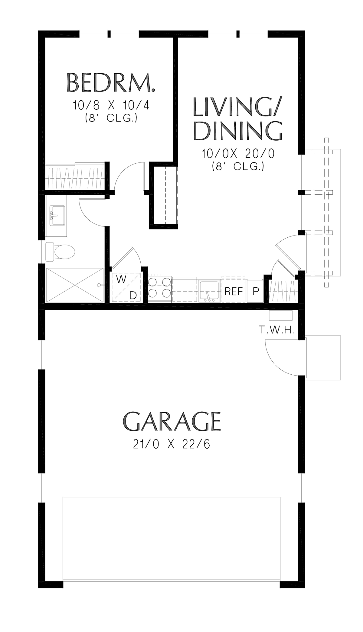 Garage-Living Plan 83508 Level One