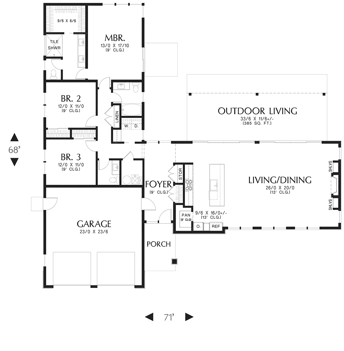 House Plan 83517 Level One
