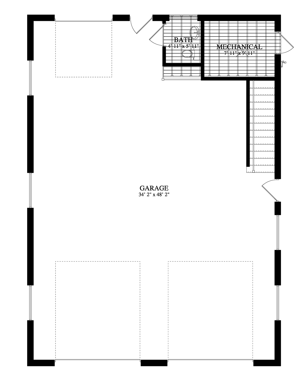 Garage Plan 83609 - 4 Car Garage Level One