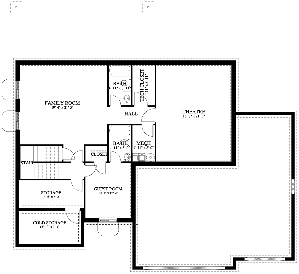 House Plan 83621 Lower Level