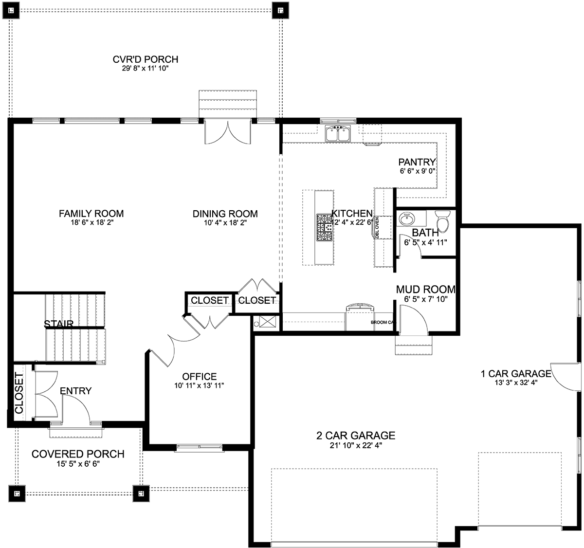 House Plan 83621 Level One