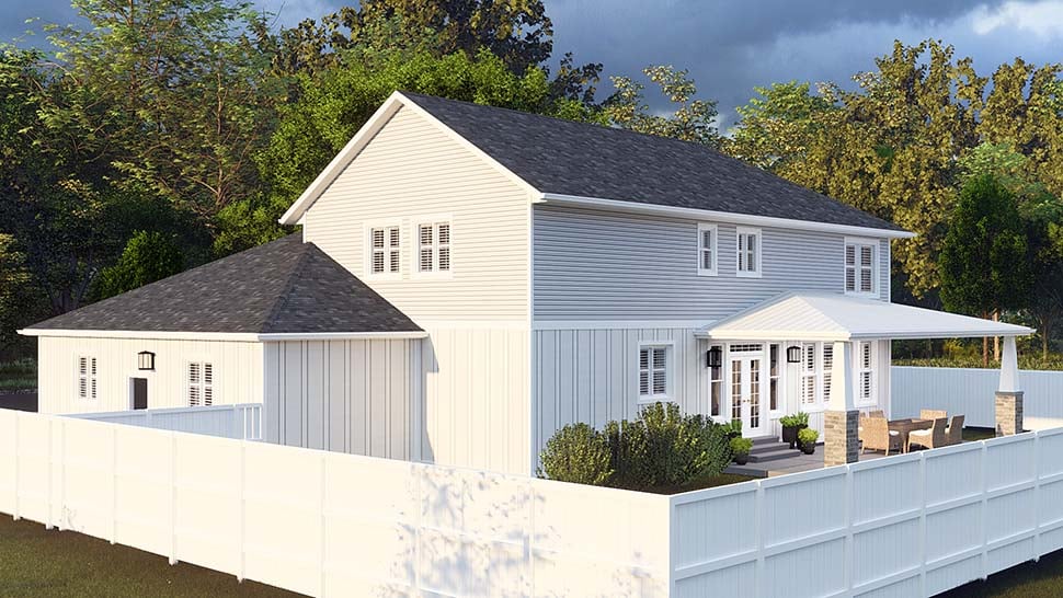 Craftsman, New American Style, Traditional Plan with 3863 Sq. Ft., 5 Bedrooms, 5 Bathrooms, 3 Car Garage Picture 4