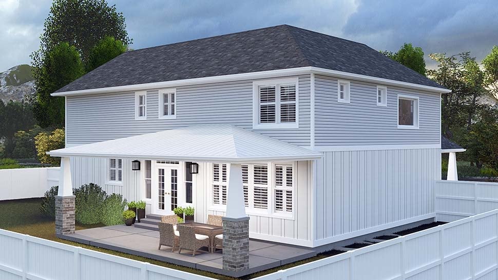Craftsman, New American Style, Traditional Plan with 3863 Sq. Ft., 5 Bedrooms, 5 Bathrooms, 3 Car Garage Picture 5