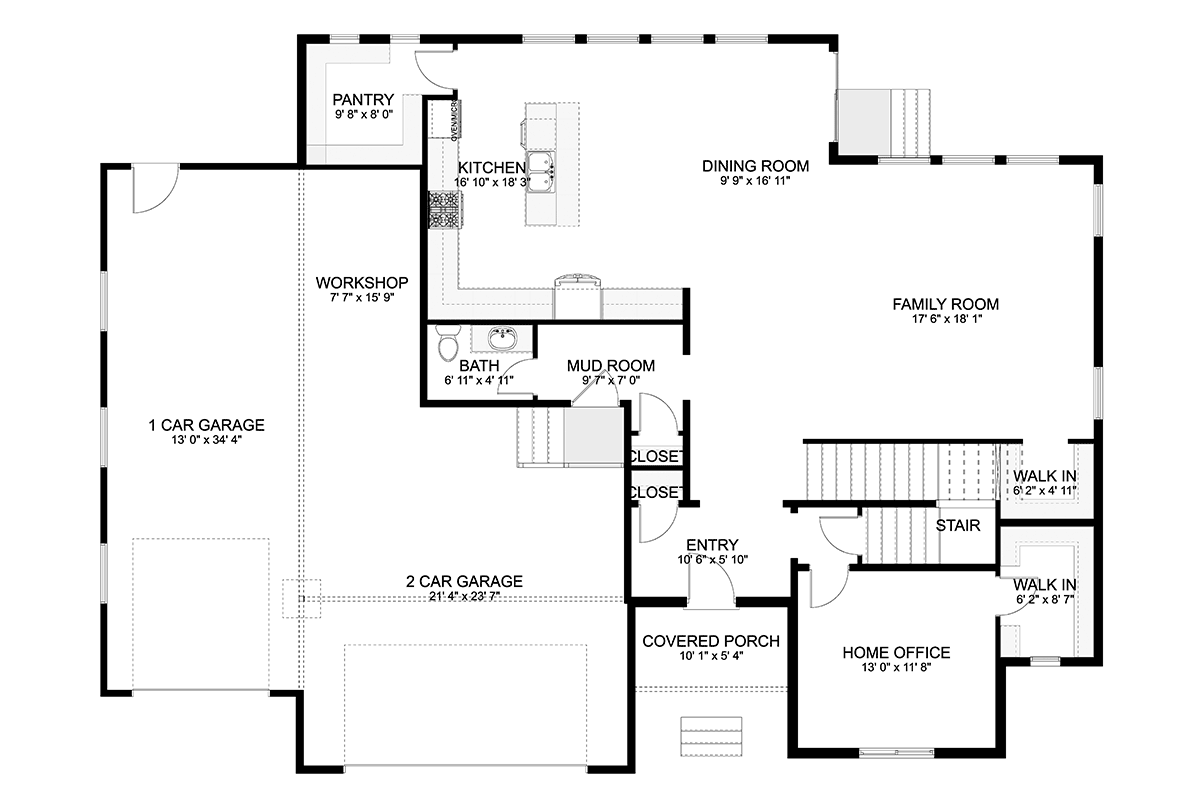 House Plan 83648 Level One