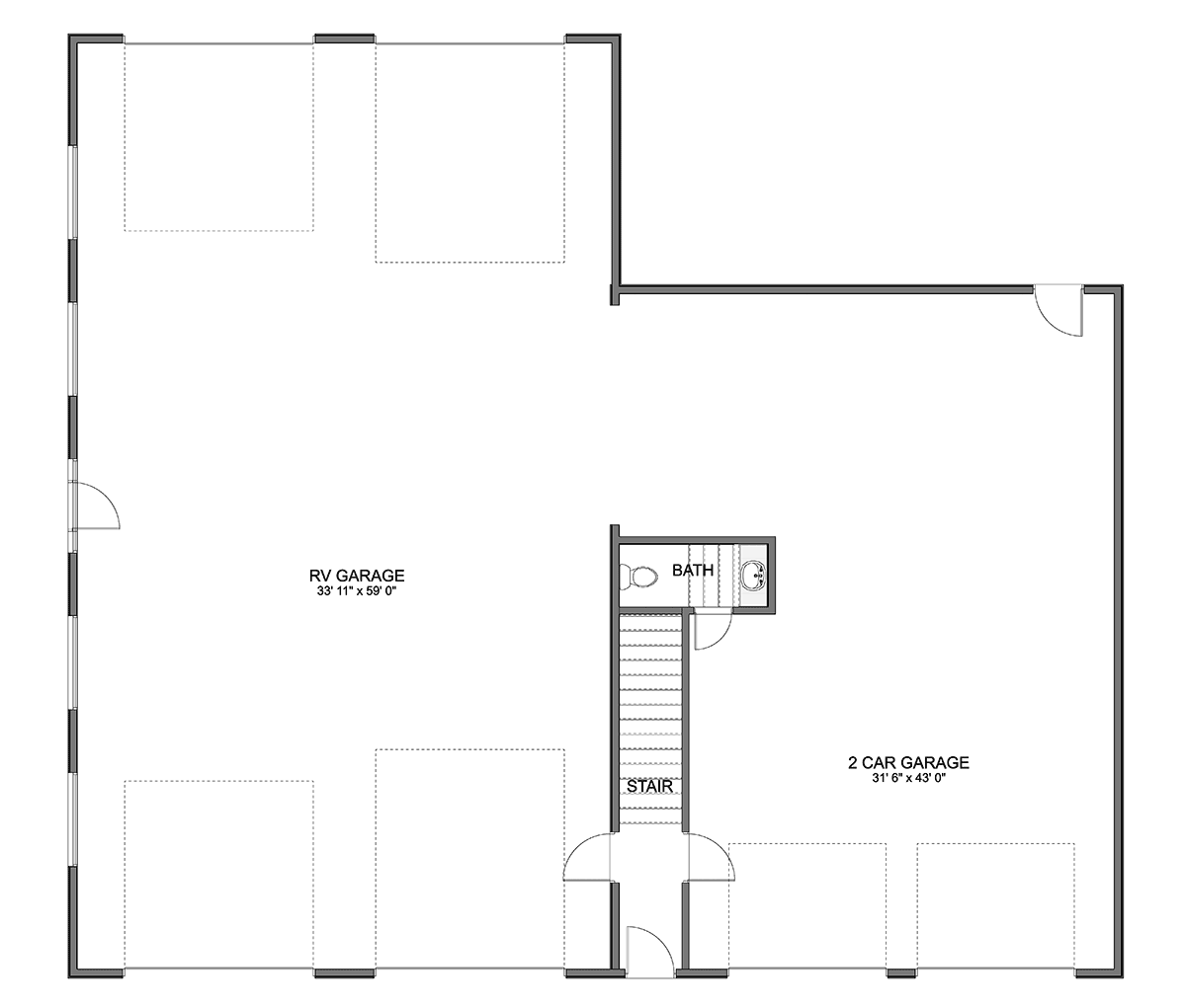 Garage-Living Plan 83664 Level One