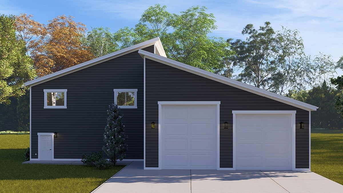 Garage-Living Plan 83664 Rear Elevation