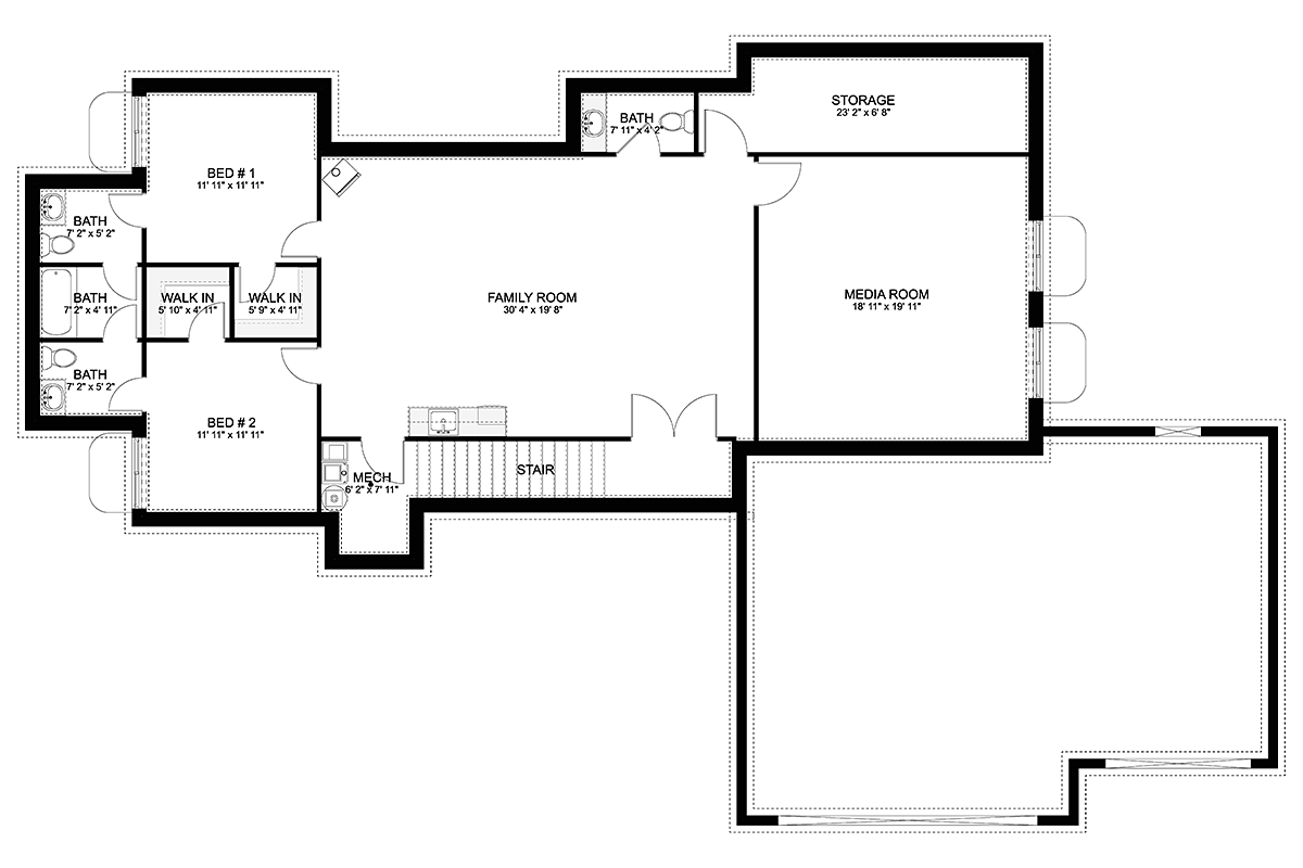House Plan 83669 Lower Level