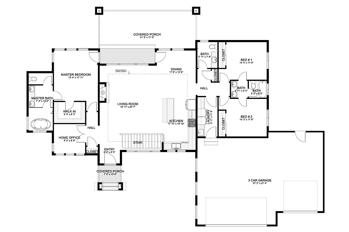 House Plan 83669 Level One