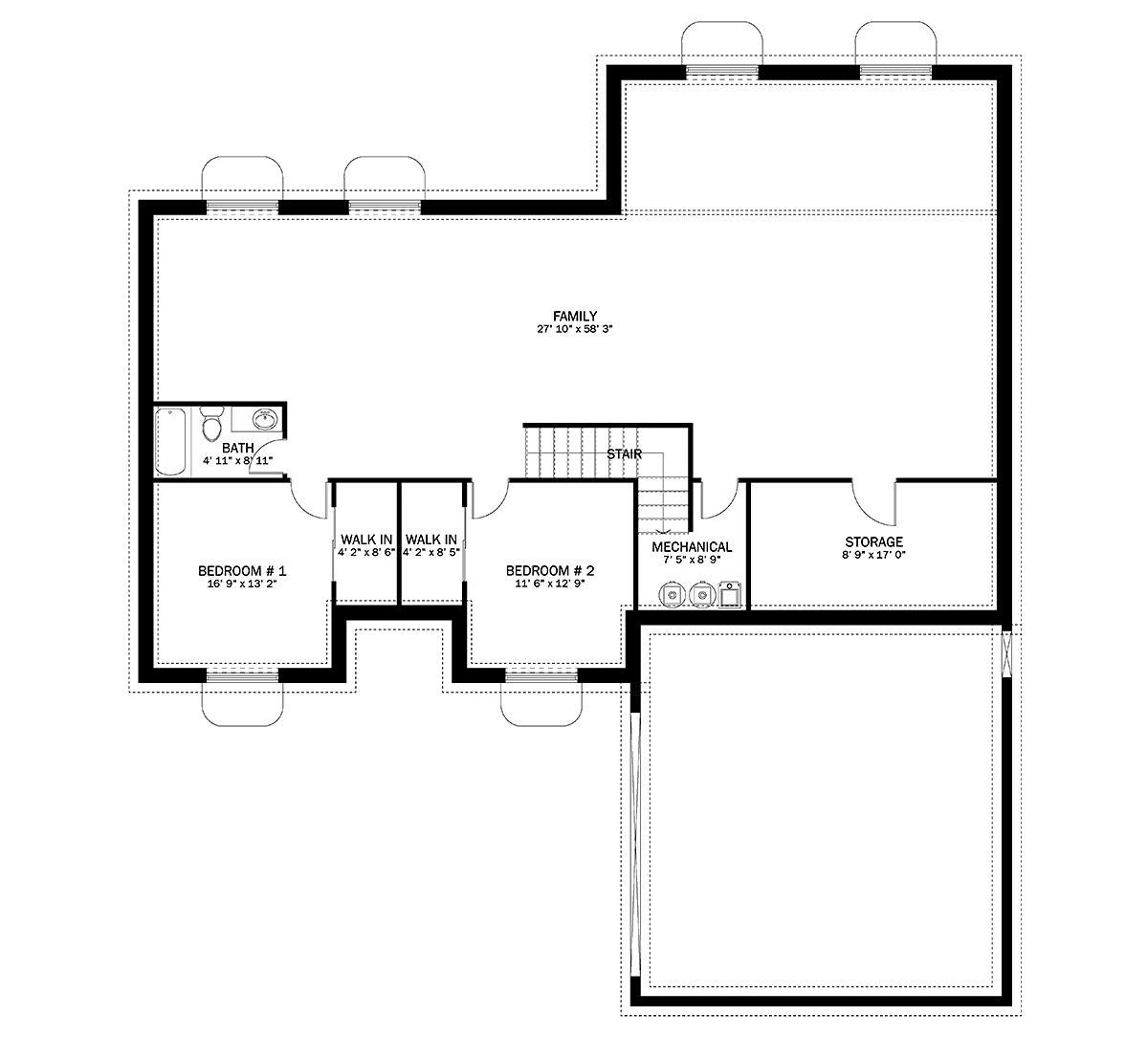 House Plan 83677 Lower Level