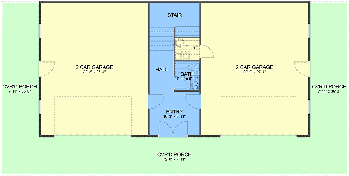 Garage-Living Plan 83684 Level One