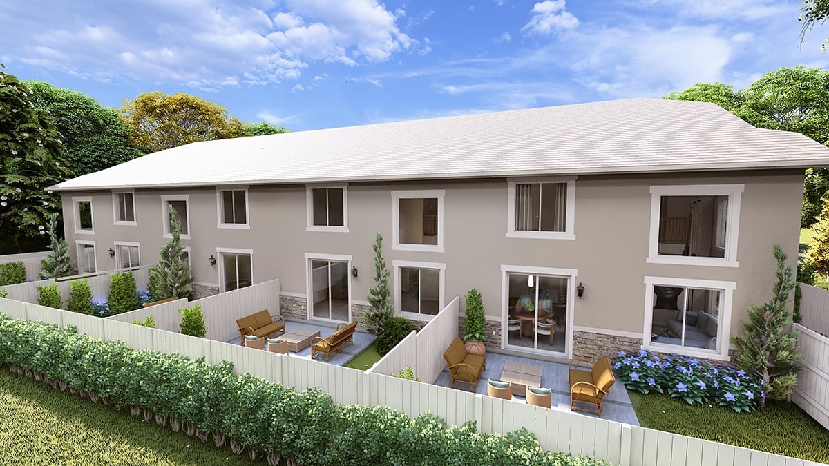 Multi-Family Plan 83685 Rear Elevation