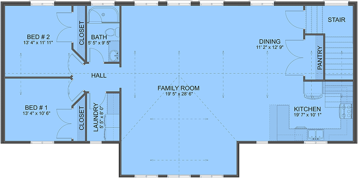 Garage-Living Plan 83690 Level Two