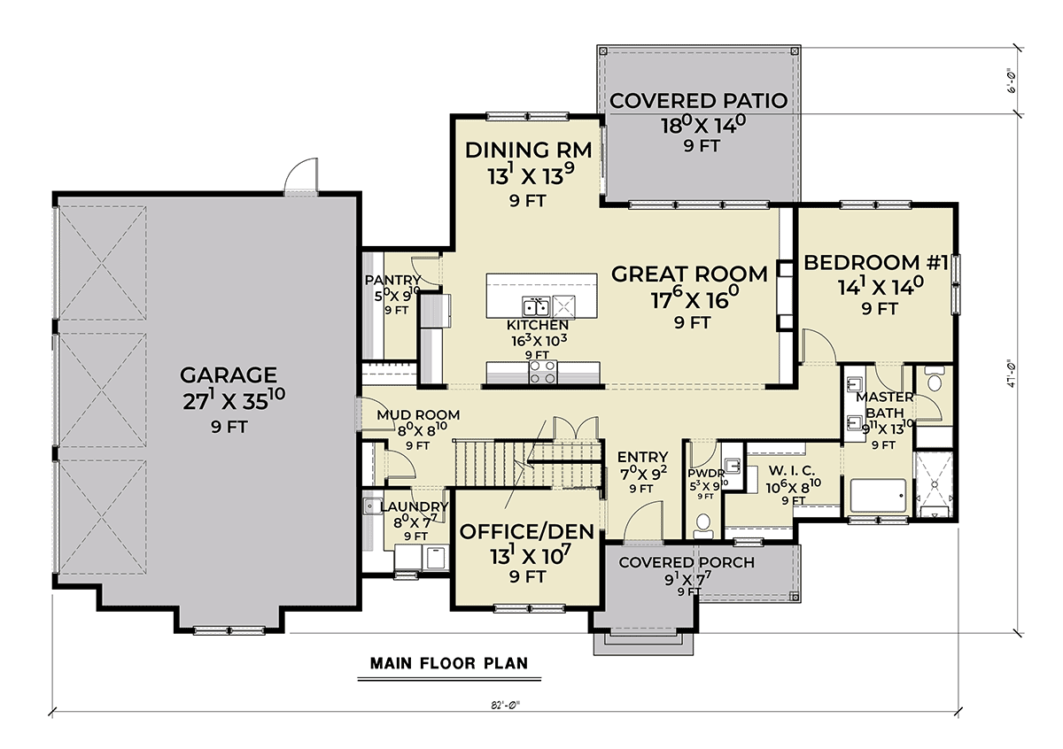House Plan 83802 Level One