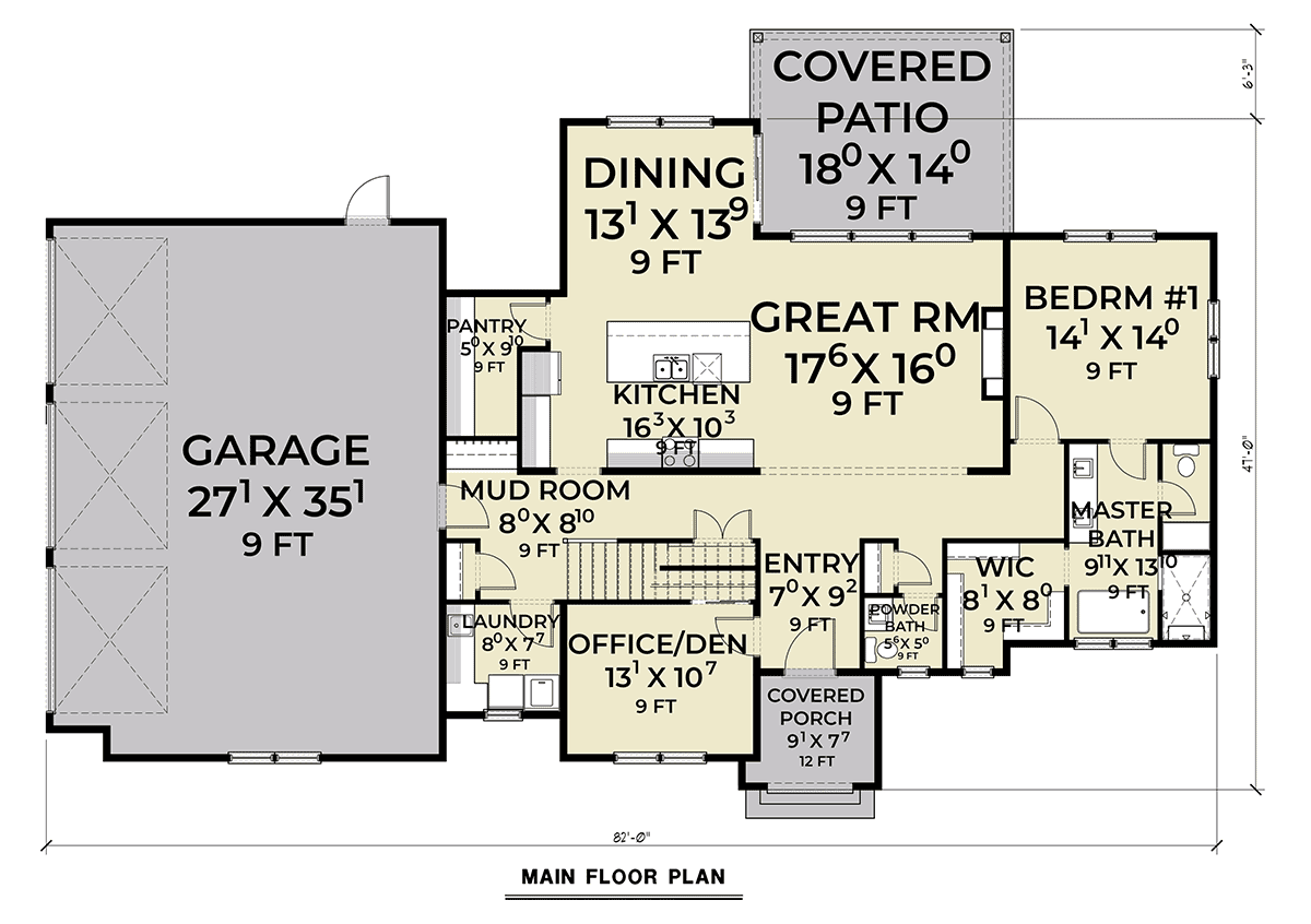 House Plan 83803 Level One