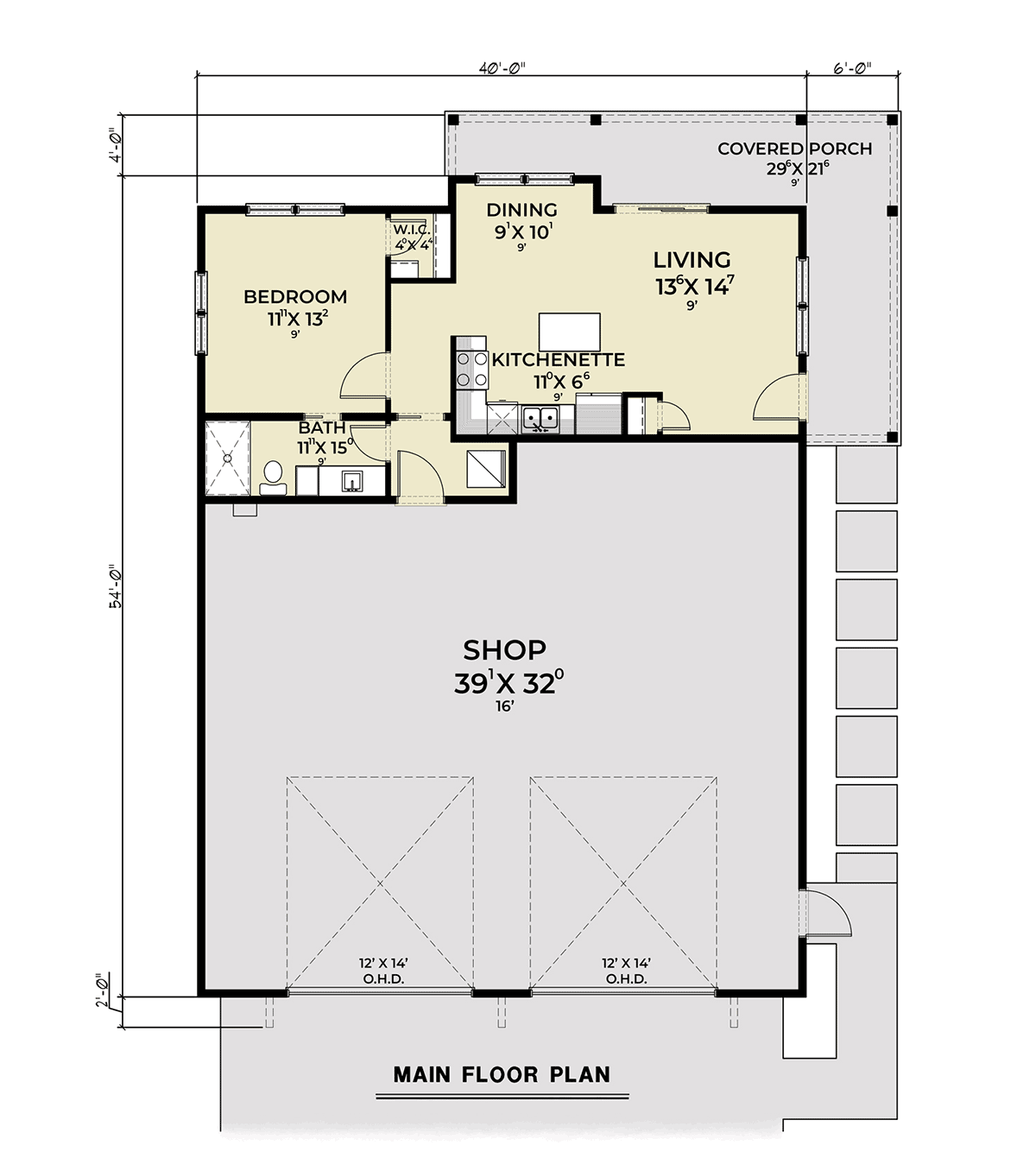 Garage-Living Plan 83812 Level One