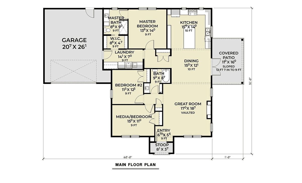 House Plan 83814 Level One